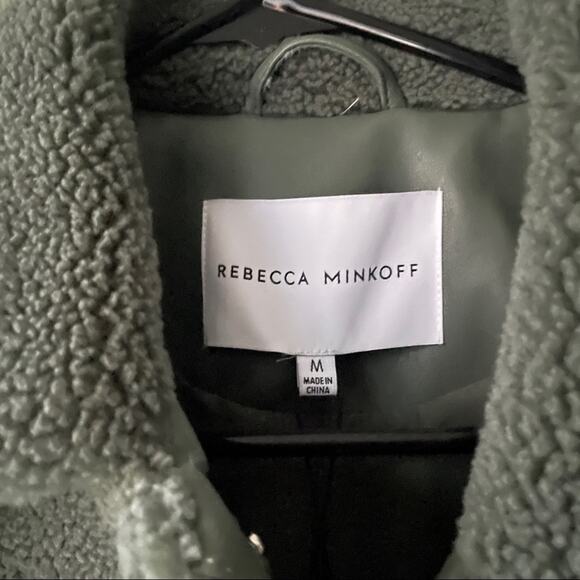 Rebecca Minkoff Olive Green Harley Teddy Jacket - Women's Medium - Picture 11 of 11